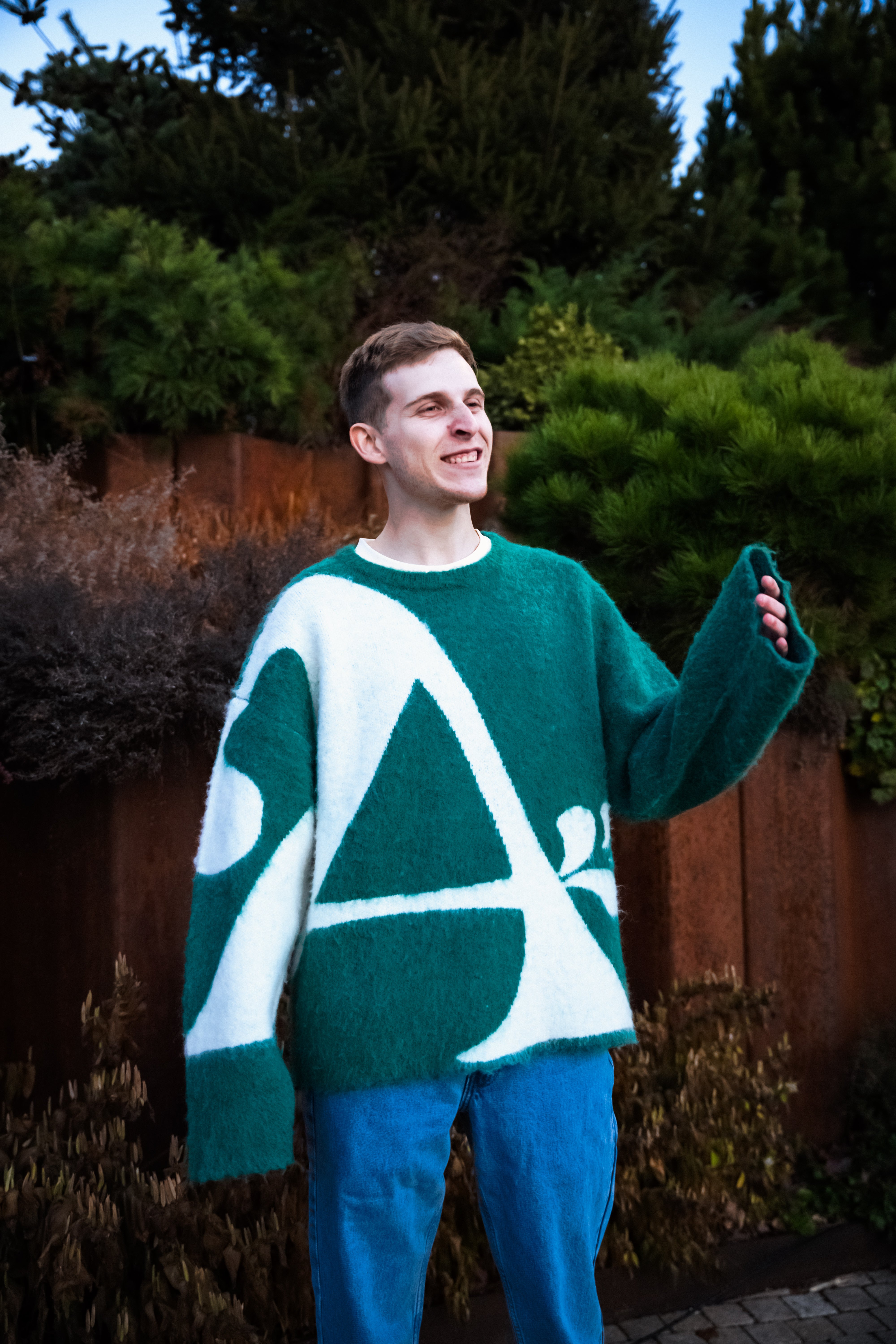 "A" Logo Mohair Sweater - Grass